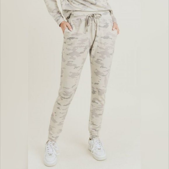 Mono B Pants - Snow Camo Drawstring Joggers